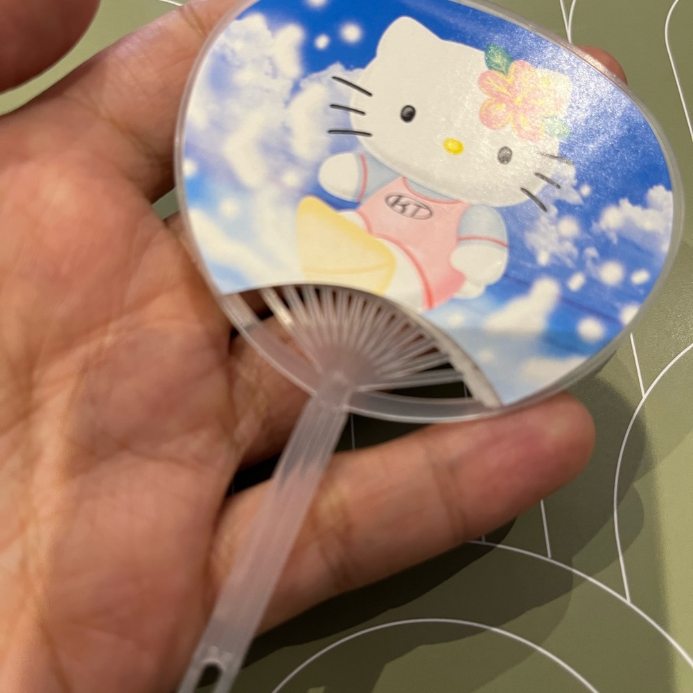 HELLO KITTY Japan Mini Uchiwa Fan Collectible for Plush Figure Kawaii Cute Doll